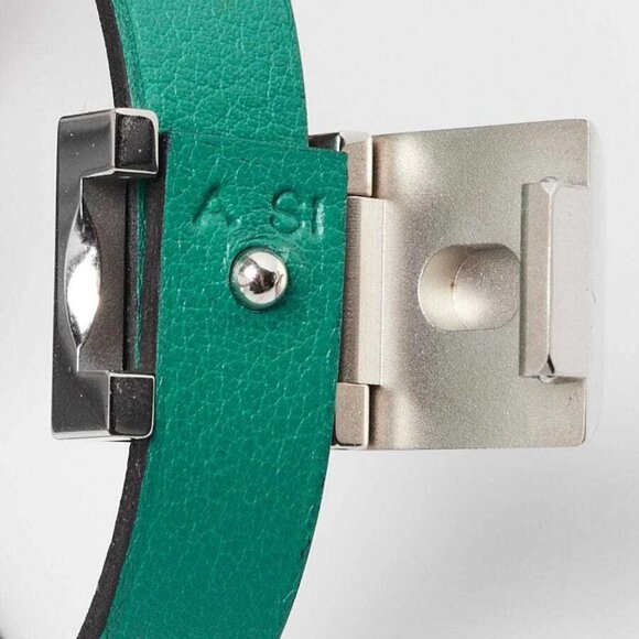 Hermes Bambou/Black Swift Leather Palladium Plated Medor Infini Double Tour - Picture 3 of 7